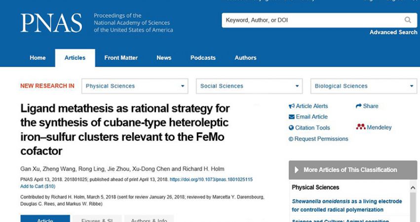 heteroleptic iron╟sulfur clusters relevant to the femo cofactor